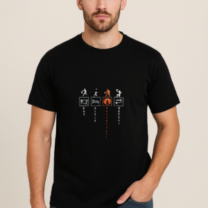 Men's Multi Sports Printed Regular Fit Classic Crew T-Shirt
