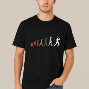 Men's Evolution of Cricket Regular Fit Classic Crew T-Shirt