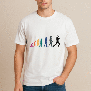 Men’s Evolution of Cricket Regular Fit Classic Crew T-Shirt