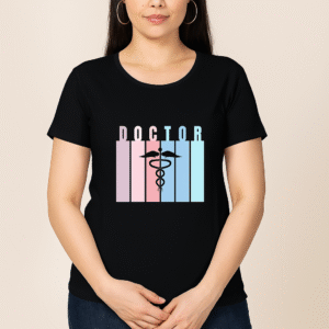 Women's Doctor Profession regular fit Classic Black T-Shirt