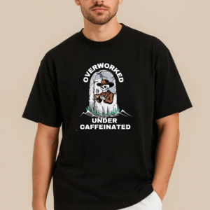 Men's Overworked Under Caffeinated Oversized Classic T-Shirt