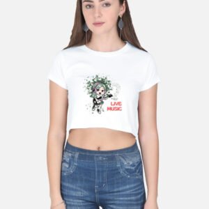 Women’s Vibe Mode On – Music Lovers Regular Crop Top