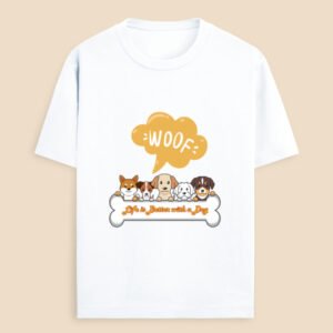 Mens Dog Lovers "Woof" Standard Crew T-Shirt