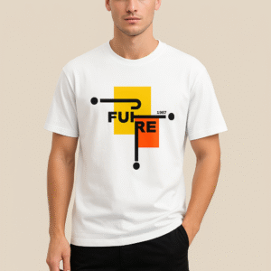 Unisex Geometric " FUTURE "Classic Crew Regular Fit T-Shirt