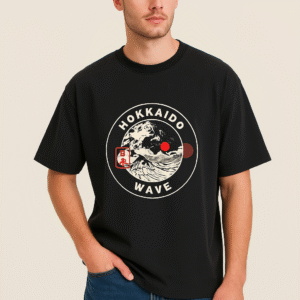 Men's Hokkaido Wave – Oversized Graphic T-Shirt