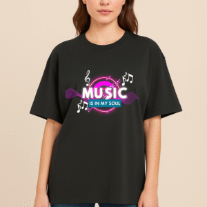 Women's  Music Is in My Soul – Neon Vibe Oversized T-Shirt