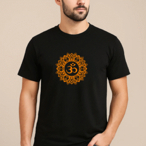 Unisex OM- Mandala Printed Regular Fit Standard Crew T-Shirt