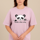 panda printed  down shoulder t-shirt for women