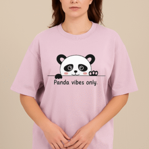 Women's Oversized Panda Vibes T-Shirt