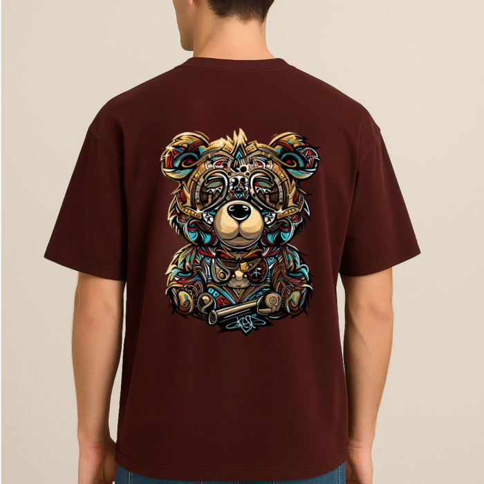 bear printed oversized t-shirt