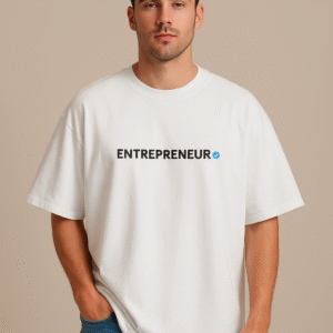 Unisex White Entrepreneur Oversized Standard T-Shirt